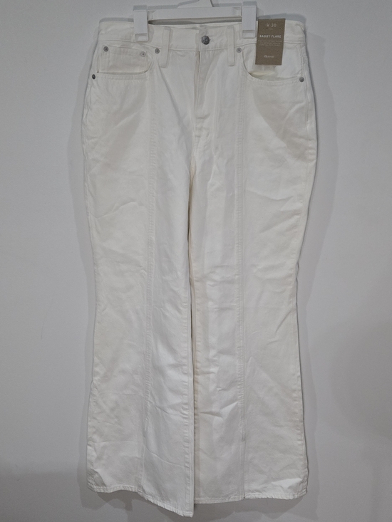 Madewell Denim - Madewell Sz 30 High-Rise Baggy Flare Cream Jeans